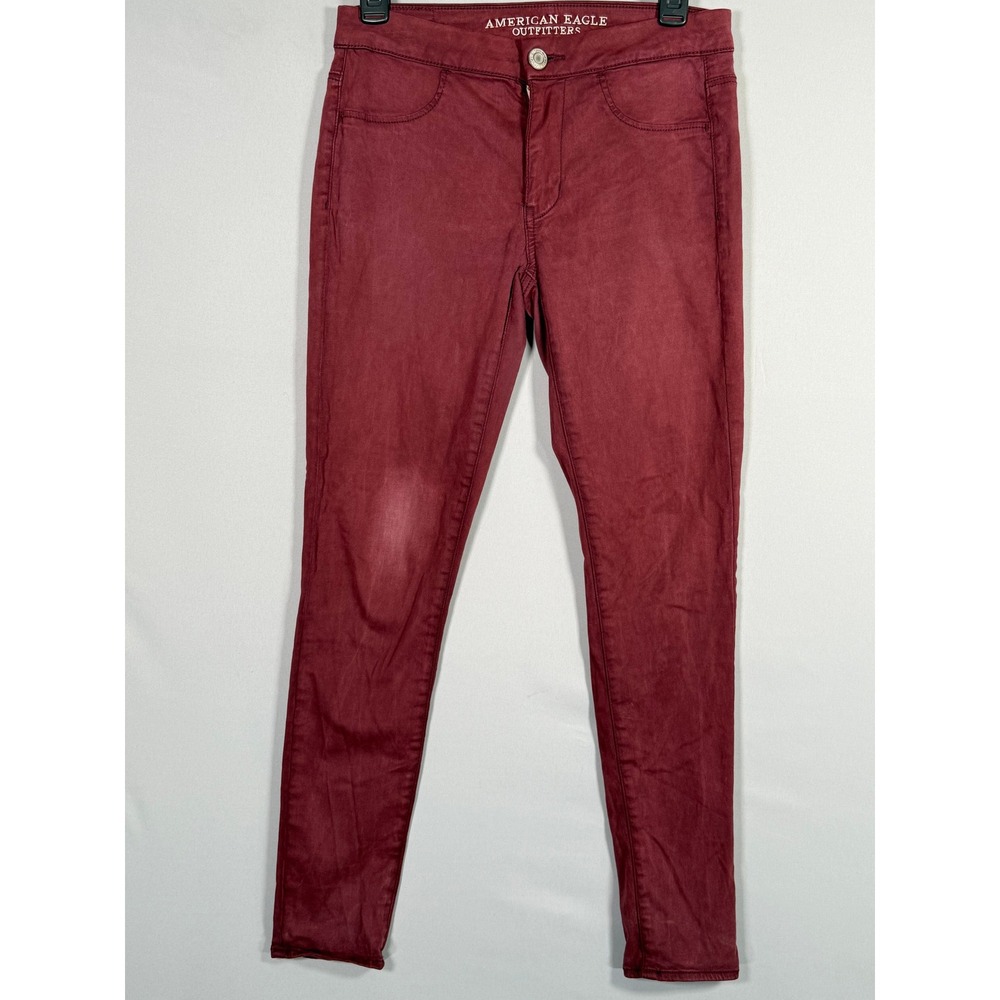 American Eagle Outfitters Extreme Legging‎ Maroon Super Stretch Jeans